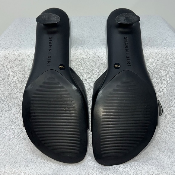 Gianni Bini Dazzle silver and black slide on kitten heels - Picture 6 of 13